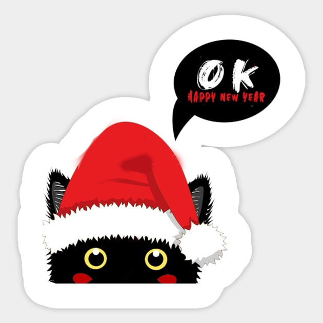 Cat Ok Happy new year Sticker by karimydesign